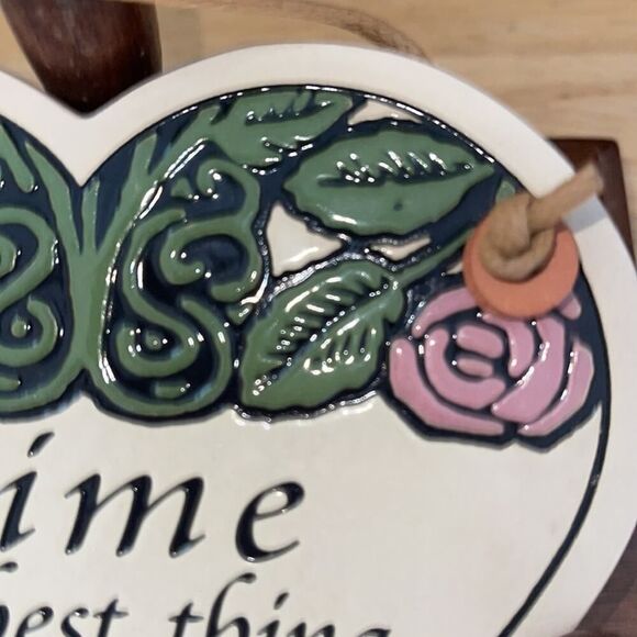 Handcrafted Ceramic heart plaque NWOT - Picture 2 of 3